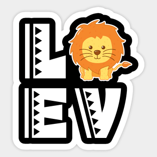 Cute love lion t shirt funny lion lover gifts for kids Sticker